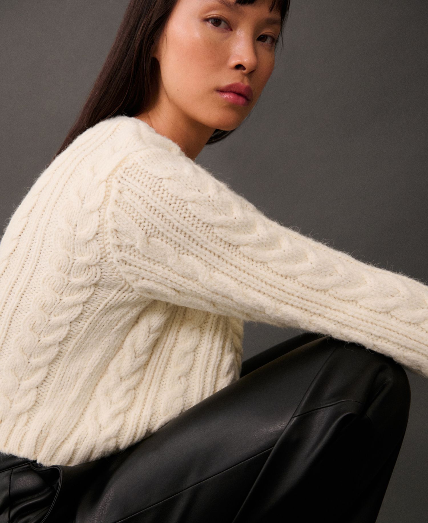 Women's Buttoned Knit Braided Cardigan