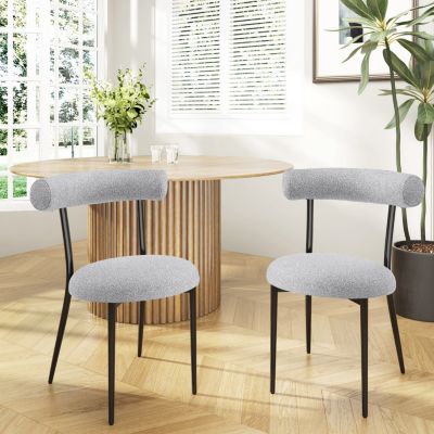 Modern Toothpick Dining Chairs with Curved Backs (Set of 2)