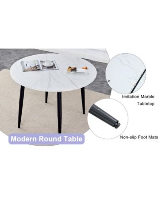 Table and chair set.Modern Extendable MDF Dining Table.The table has a telescopic design, suitable for gatherings of different size.Paired with 6 chairs with PU cushions and black metal legs.