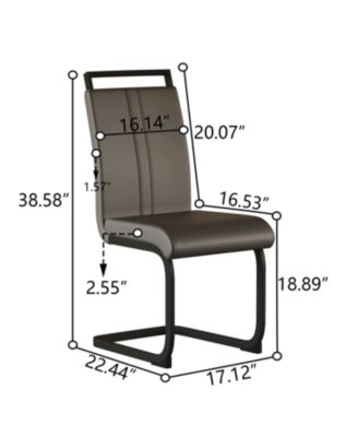 Streamdale Walnut Tulip Dining Set with 2 Gray PU Chairs