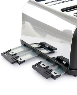 4 Slice Stainless Steel Wide Slot Retro Toaster