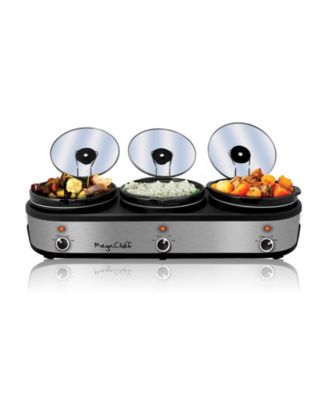 Triple 2.5 Quart Slow Cooker and Buffet Server