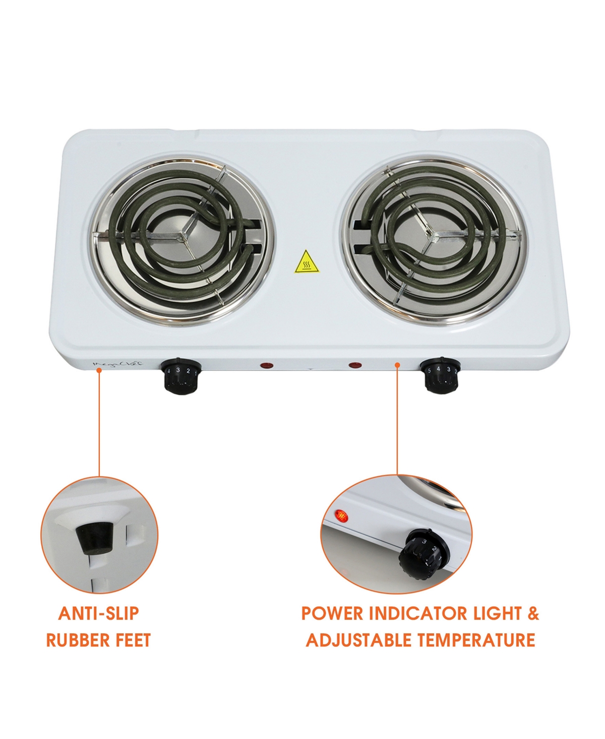Megachef 1700 Watts Dual Induction Cooktop In White