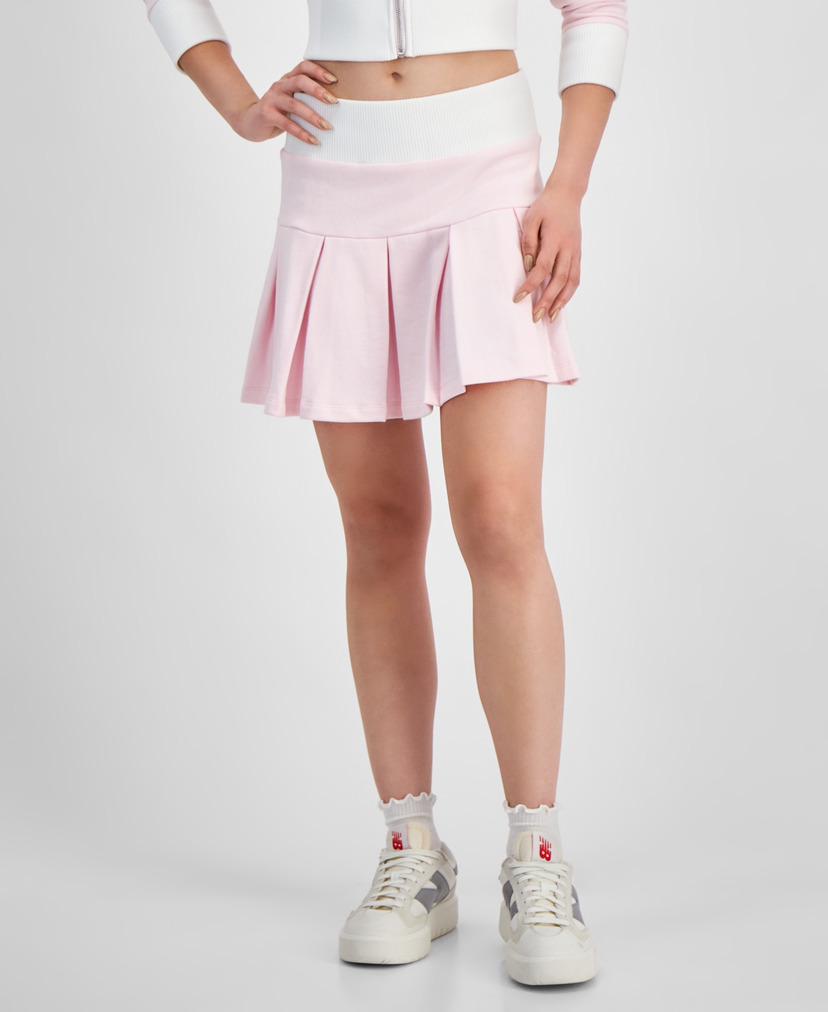 Madden Girl Juniors' Pleated Mini Sweat Skirt
