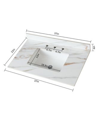Streamdale 37" Marble Vanity Top with Sink and Backsplash