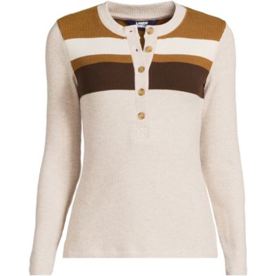 Plus Size Long Sleeve Cozy Rib Henley Top