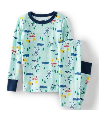 Kids Long Sleeve Top and Bottom Snug Fit Pajama Set