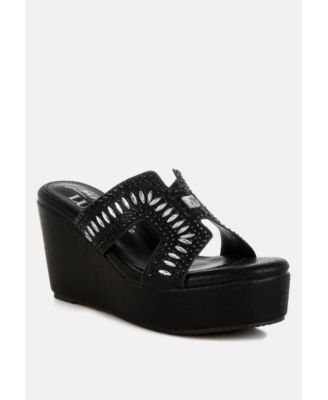 Womens Marnier Diamante and Rhinestone Detail Cut-Out Sandals