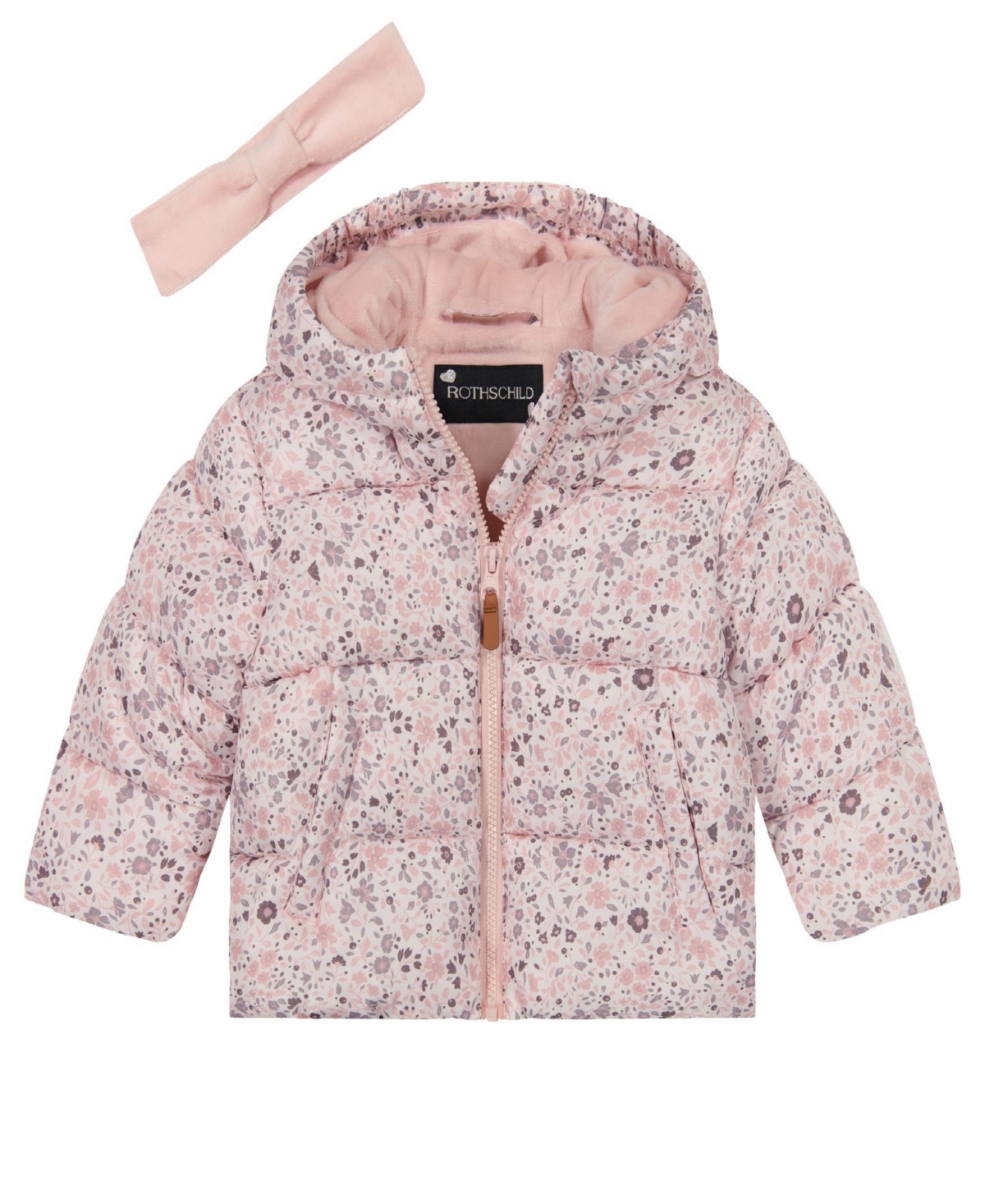 S Rothschild & Co Baby Girls Mini Floral Snowsuit -Blush