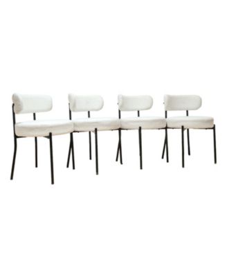 Elegant 6-8 Person Dining Table with Curved Backrest Chairs