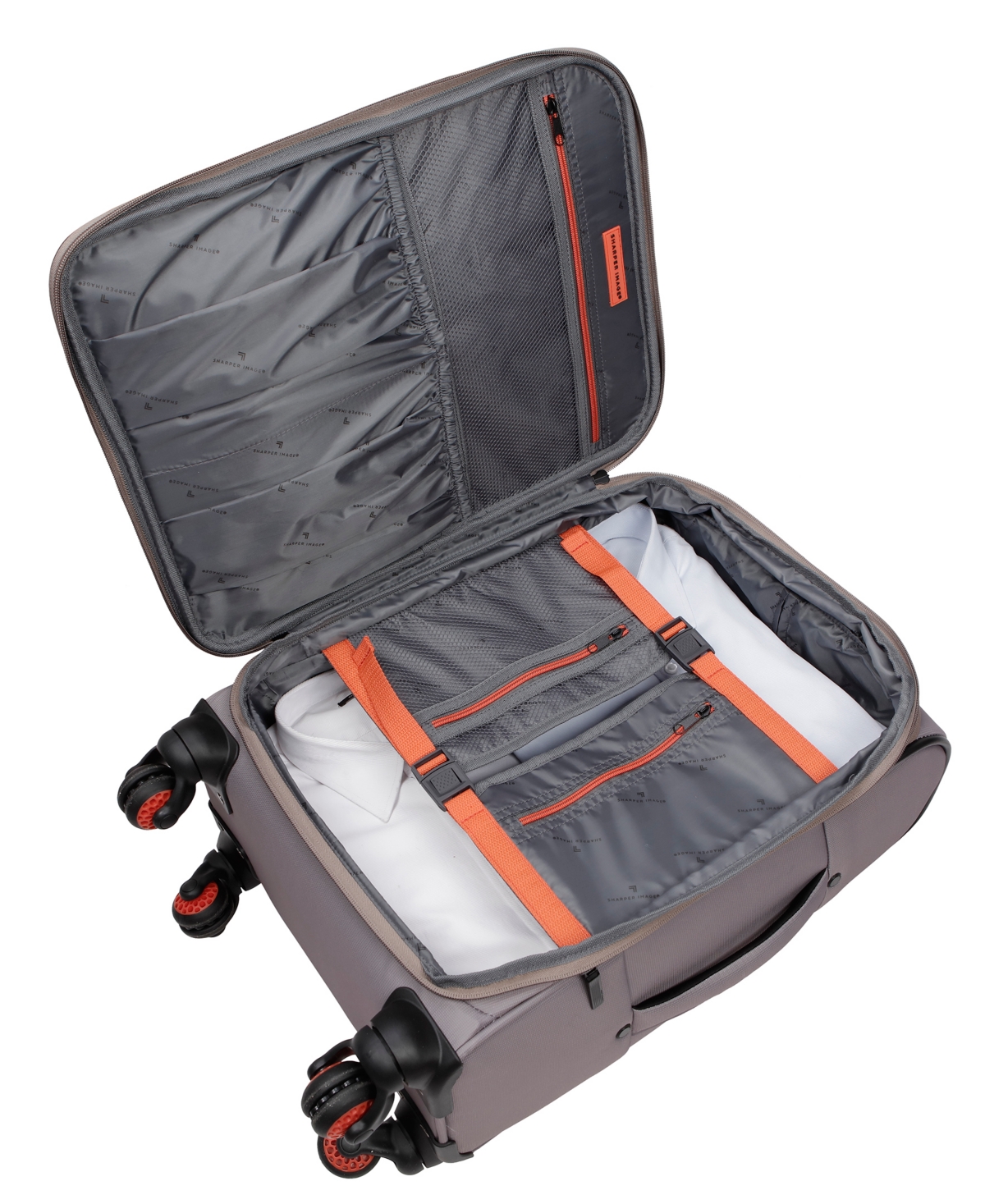 Sharper Image Travel Eva Molded 5 Piece Softside Luggage Set In Taupe