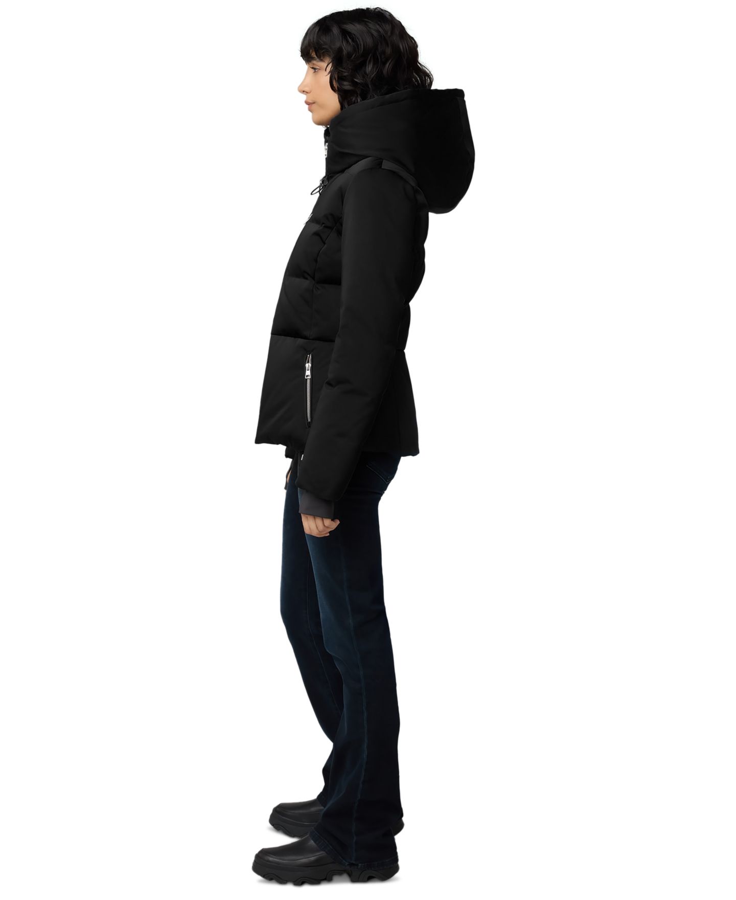 Женская куртка Soia & Kyo Hooded Zip-Front Down Puffer, цвет: Чёрный — фото 4