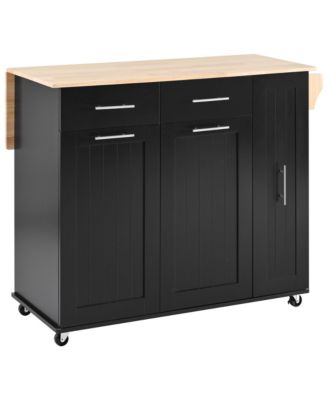 Kitchen Island Cart with Storage, Drop Leaf, Towel Rack, Drawers
