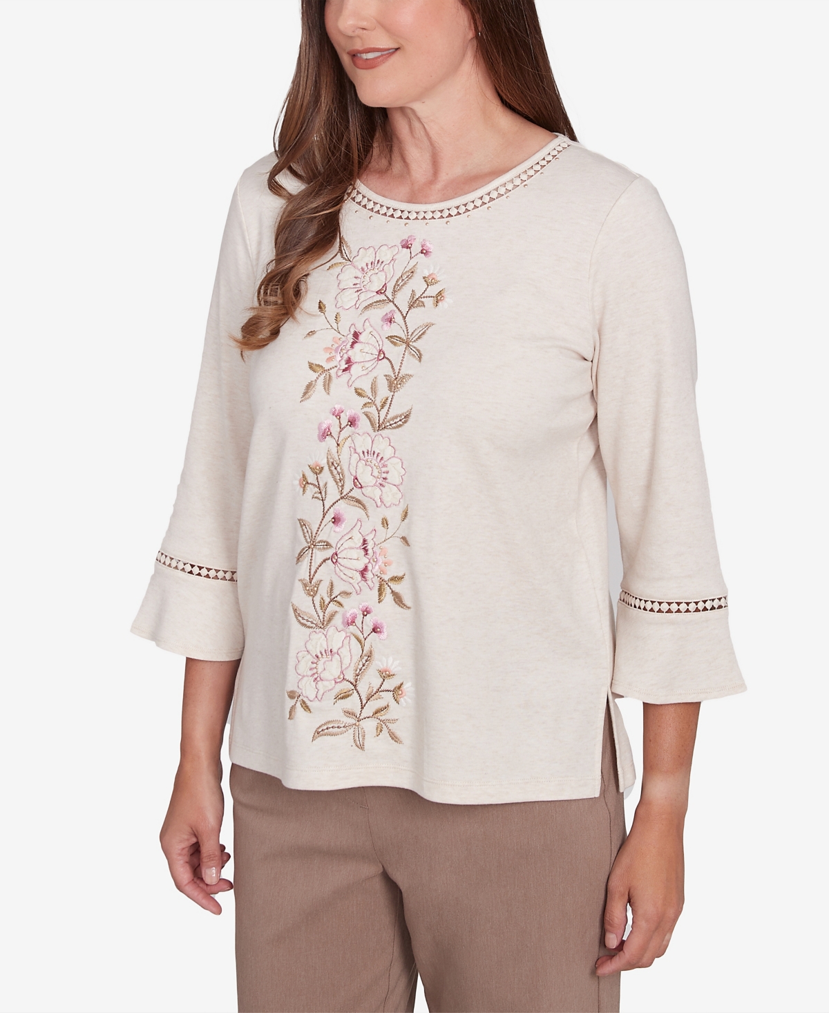 Alfred Dunner Petite Telluride Telluride Center Embroidered Floral Top