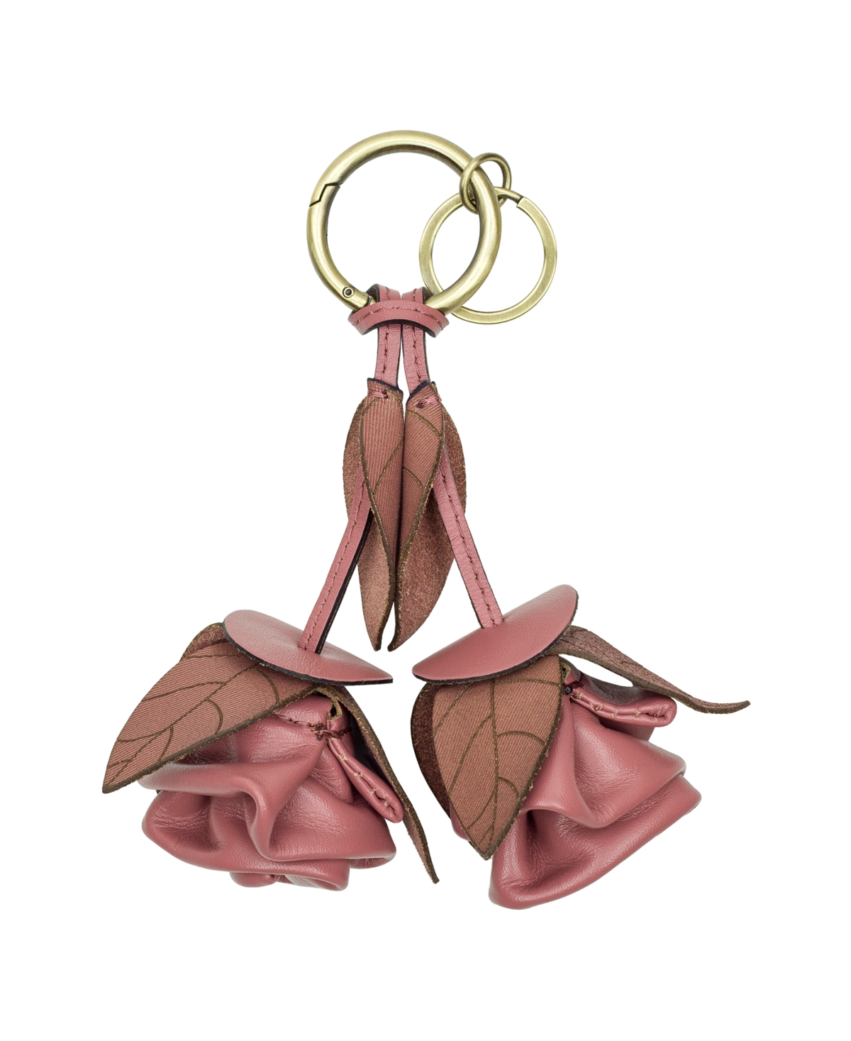 Laced Rose Bag Charm - Antique Gold