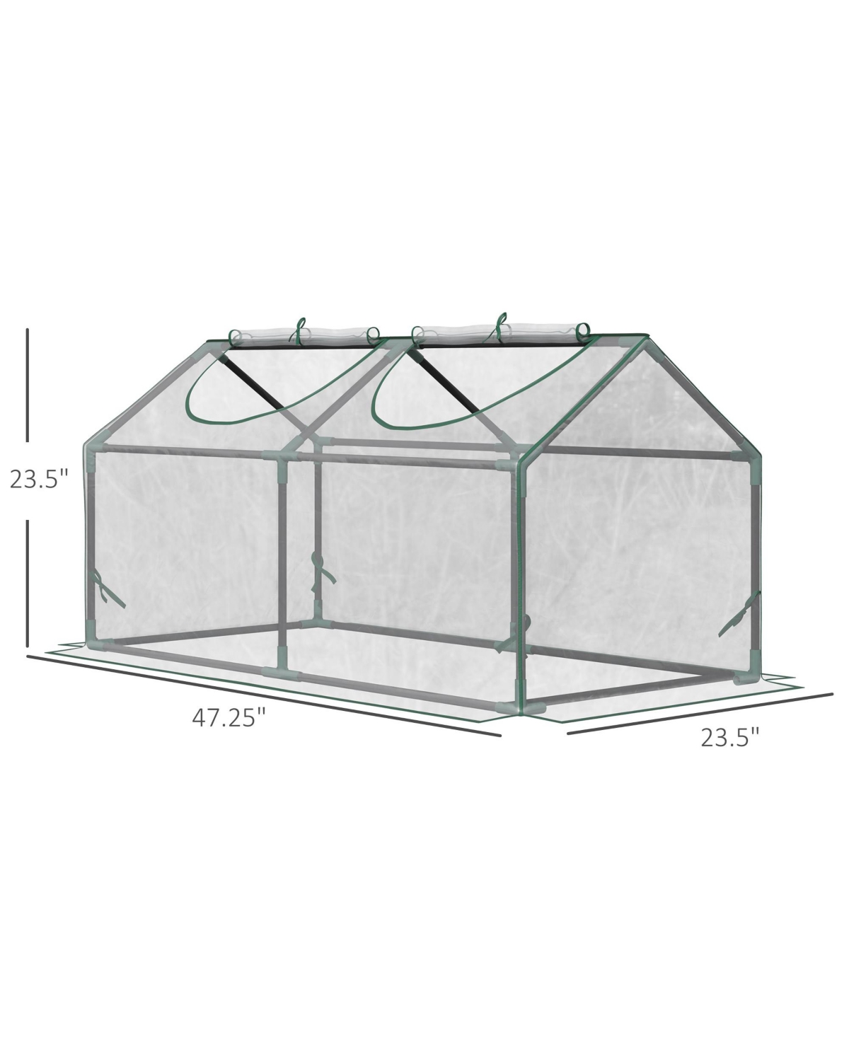 Streamdale Furniture 4' x 2' x 2' Portable Mini Greenhouse, Small Greenhouse with Pvc Cover, Roll-up Zippered Windows for Indoor, Outdoor Garden, Clea