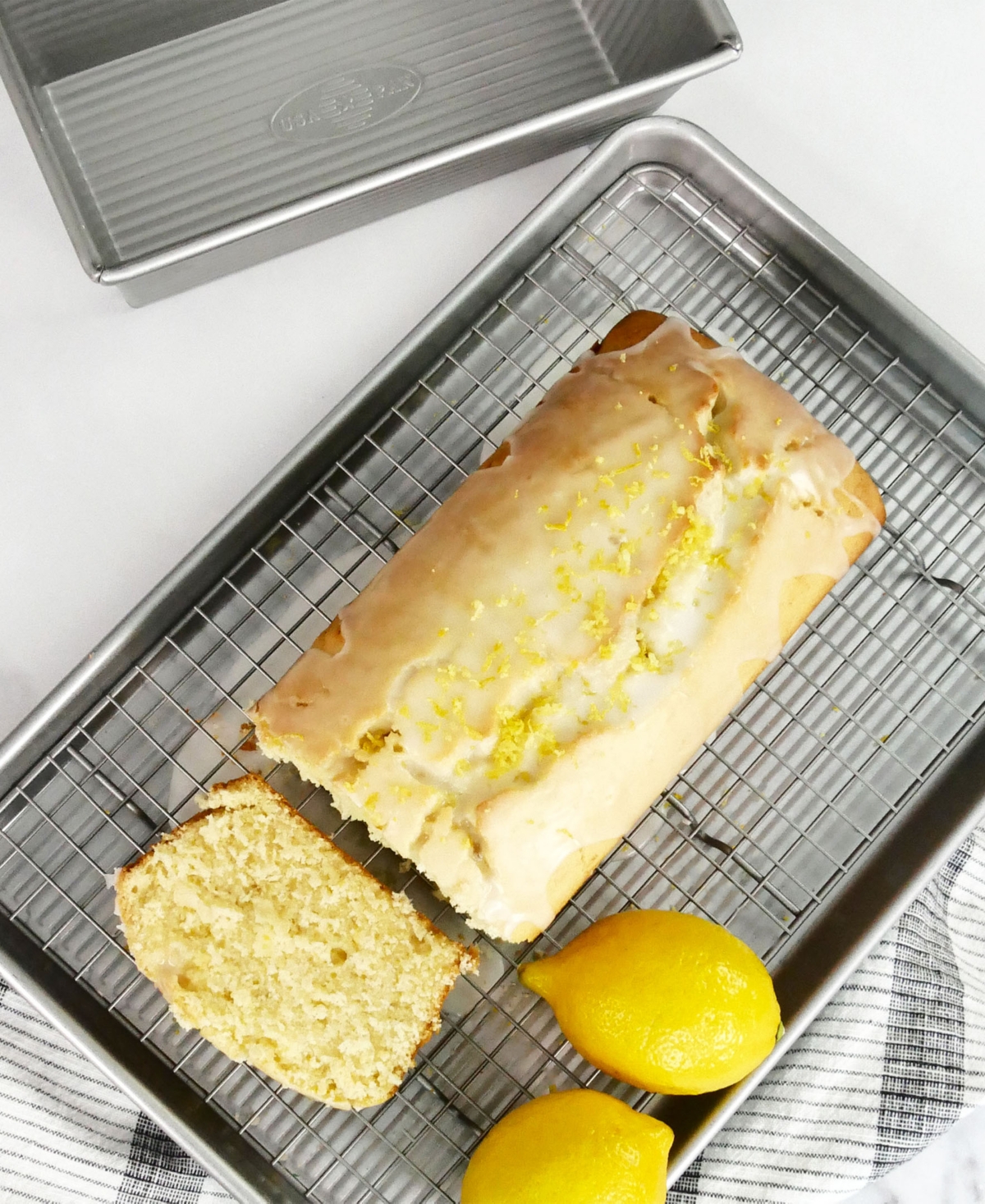Usa Pan Non-stick Aluminum 2 Piece Quarter Sheet Pan And Baking Rack Set In No Color
