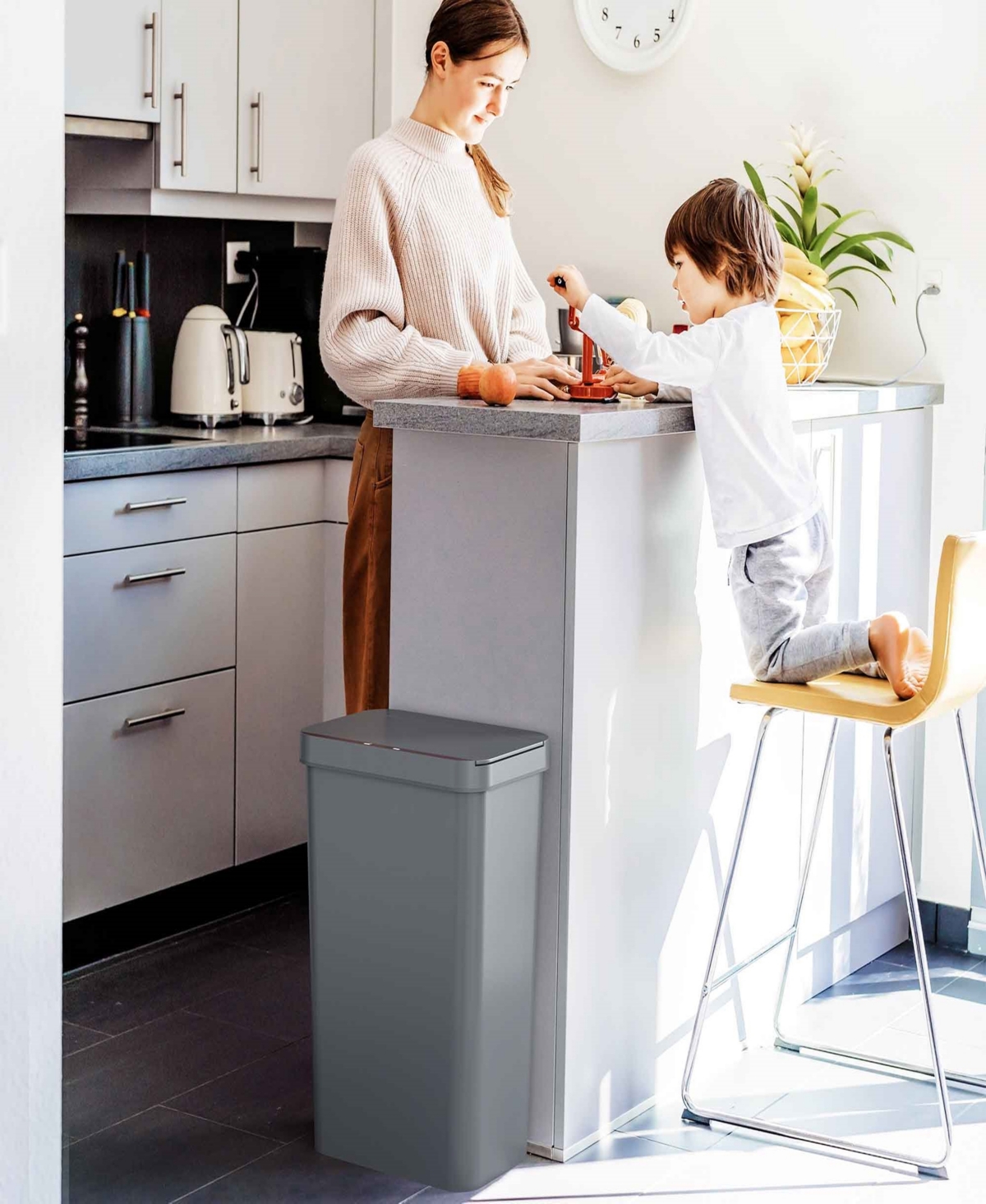 iTouchless Prime Gallon Plastic Sensor Trash Can, Durable Dent-Proof Construction, Slim and Space-Saving Automatic Bin