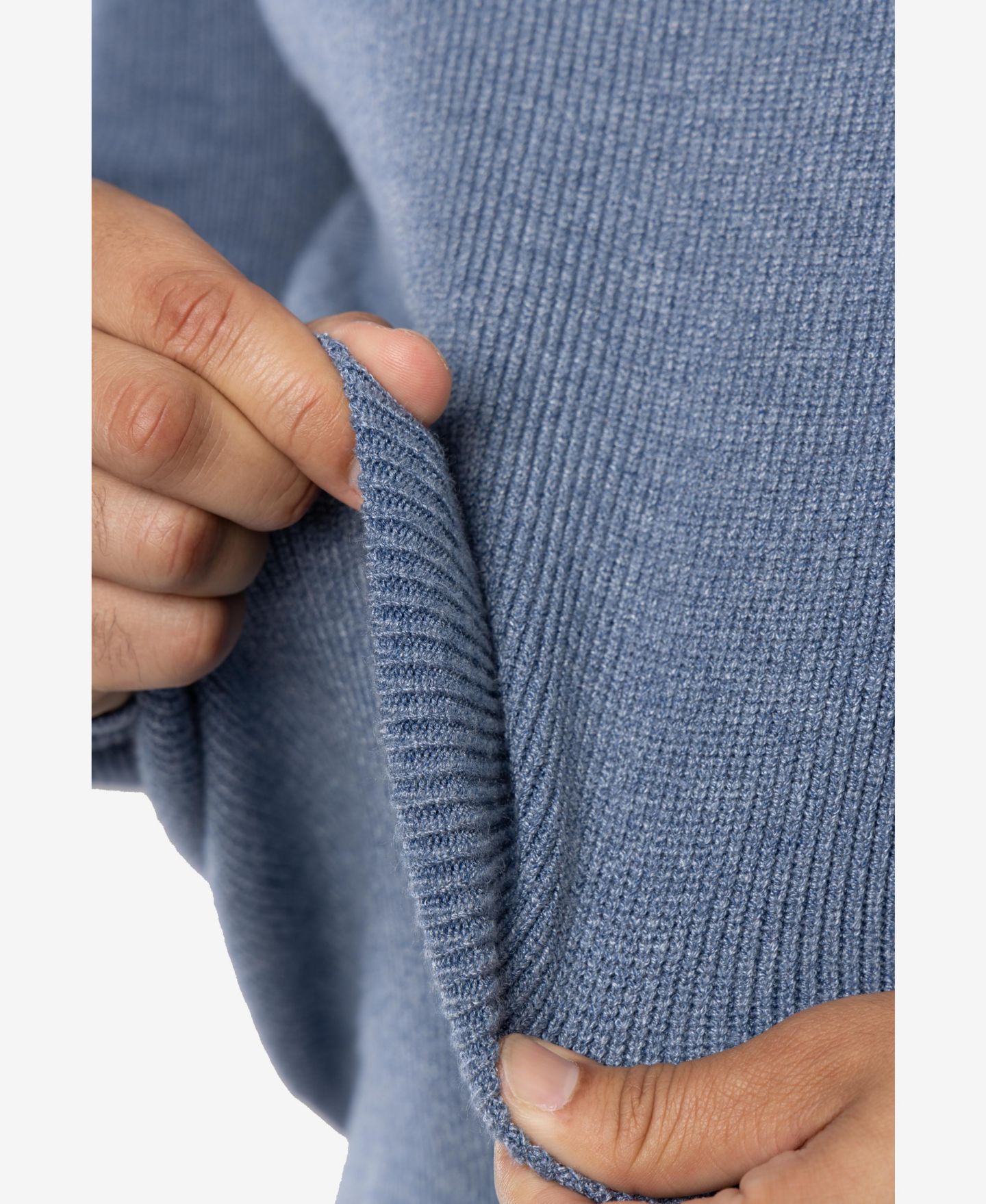Мужской свитер SPRING + MERCER Ribbed Turtle Neck, цвет: Меланжевый сланцевый — фото 10