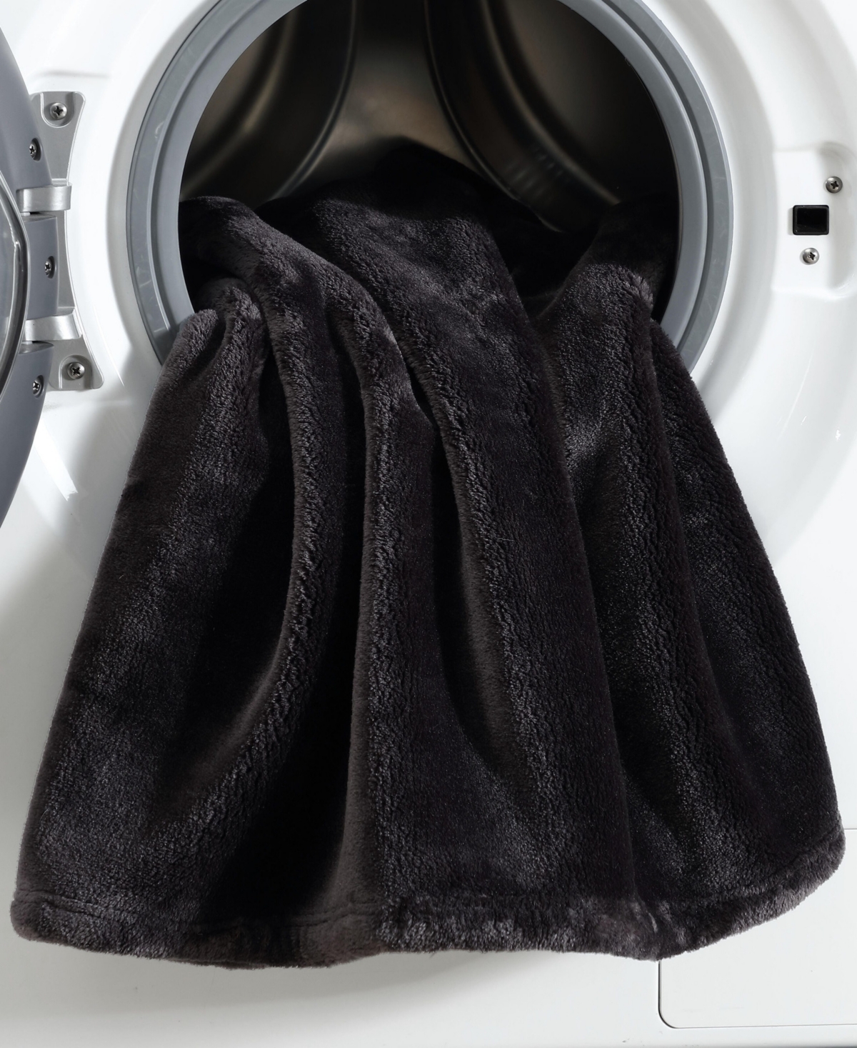 Eddie Bauer Solid Ultra Lux Plush Reversible Throw, 60" X 50" In Black