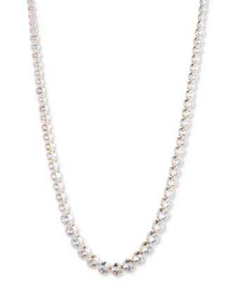 Cubic Zirconia Tennis Collar Necklace, 17" + 3" extender