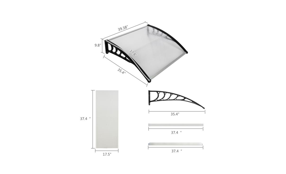 Slickblue Household Application Door & Window AwningsHolder - Black