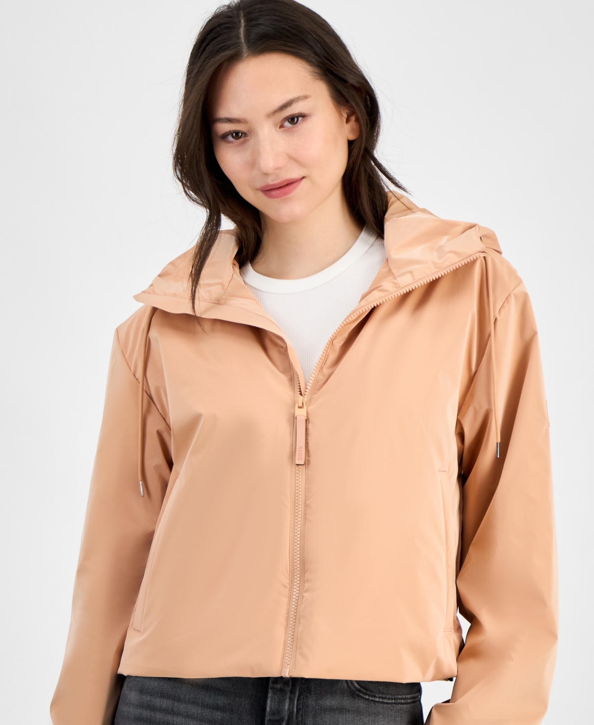 Rains Women's Lohja Padded Hooded Short Rain Coat In Coy