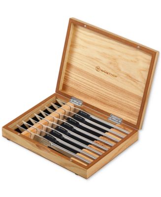 Wüsthof 8-Piece Stainless Steak Knife Set in Olivewood Chest - Macy's