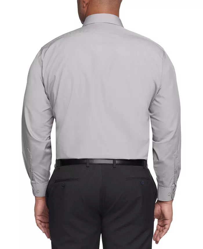 Men's Big & Tall Classic/Regular Fit Wrinkle Free Poplin Solid Dress Shirt - thumbnail 2