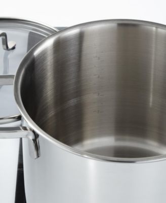 DiNA Helix Recycled 18/10 Stainless Steel 10" Stockpot 7qt., Glass Lid
