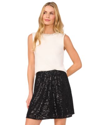 CeCe - Women's Embellished Sleeveless Sweater