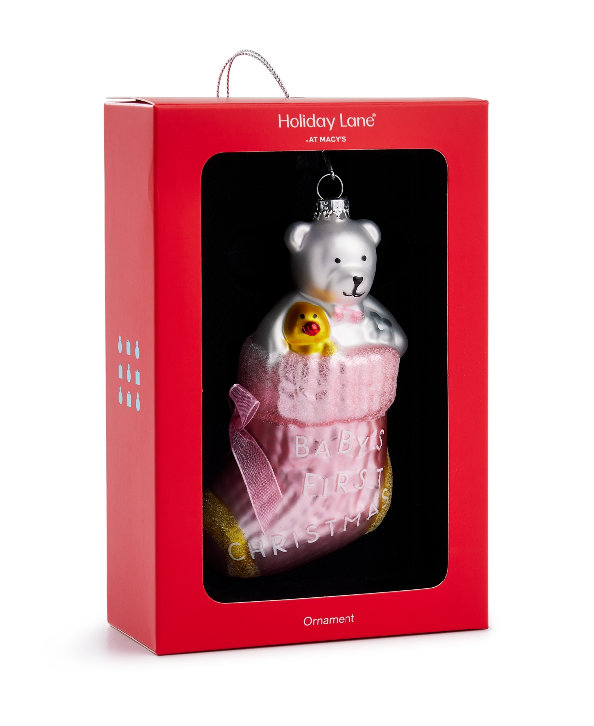 Holiday Lane Baby's First Pink Bear Stocking Ornament, Exclusively at Macy's