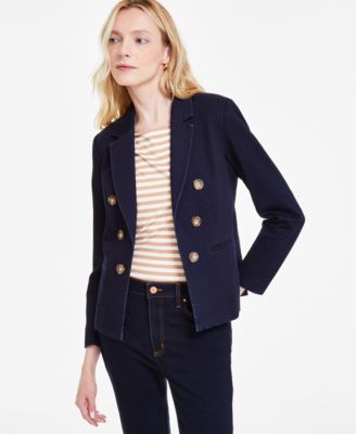 Jones New York - Women's City Denim Faux Double-Breasted Blazer