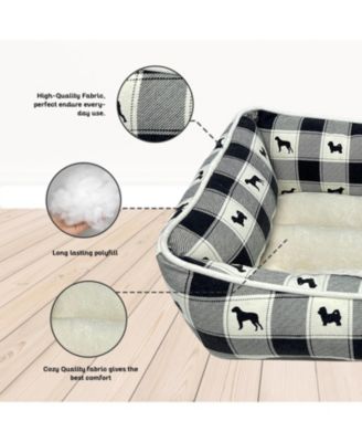 Paw & Decor Paws and Decor All Over Plaid Dogs Cuddler Pet Bed, Stellar Design Printed Dog Beds, Durable & Ultra-Plush Material