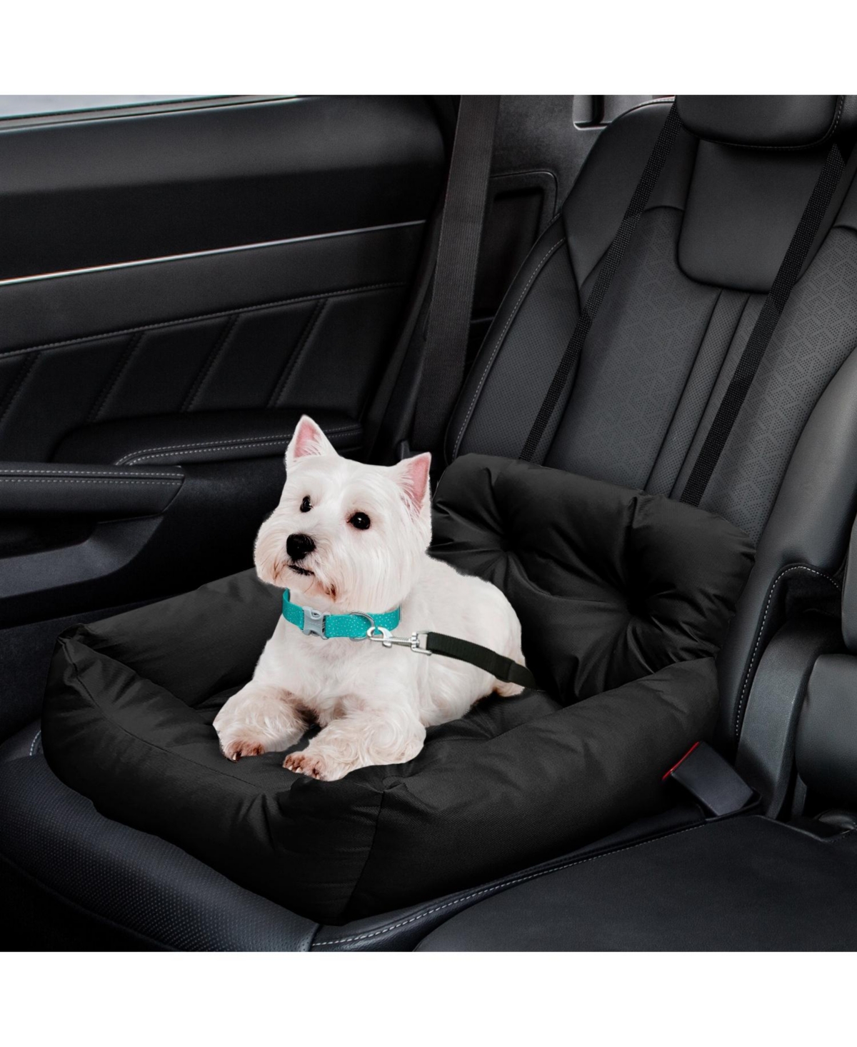 Co-Pilot Dog Beds for Cars, Booster Safety Car Seats for Small Dogs, Travel Pet Bed, Seat Belt Compatible