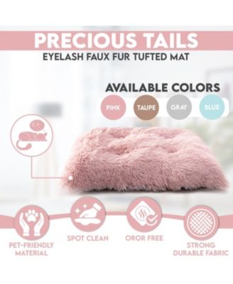 Pet Bed Mat, Plush Eyelash Faux Fur Calming Blanket Carpet Rug Mattress for Cats and Dogs in Tufted Design