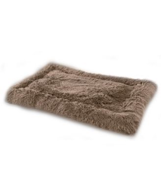 Pet Bed Mat, Plush Eyelash Faux Fur Calming Blanket Carpet Rug Mattress for Cats and Dogs inBordered Design