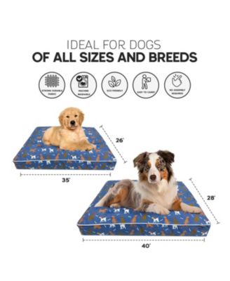 Paw & Decor Paws and Decor Orthopedic Dog Bed With Dogs and Bones Print, Comfortable & Supportive Pet Bed for Joint Health, Ideal for All Breeds