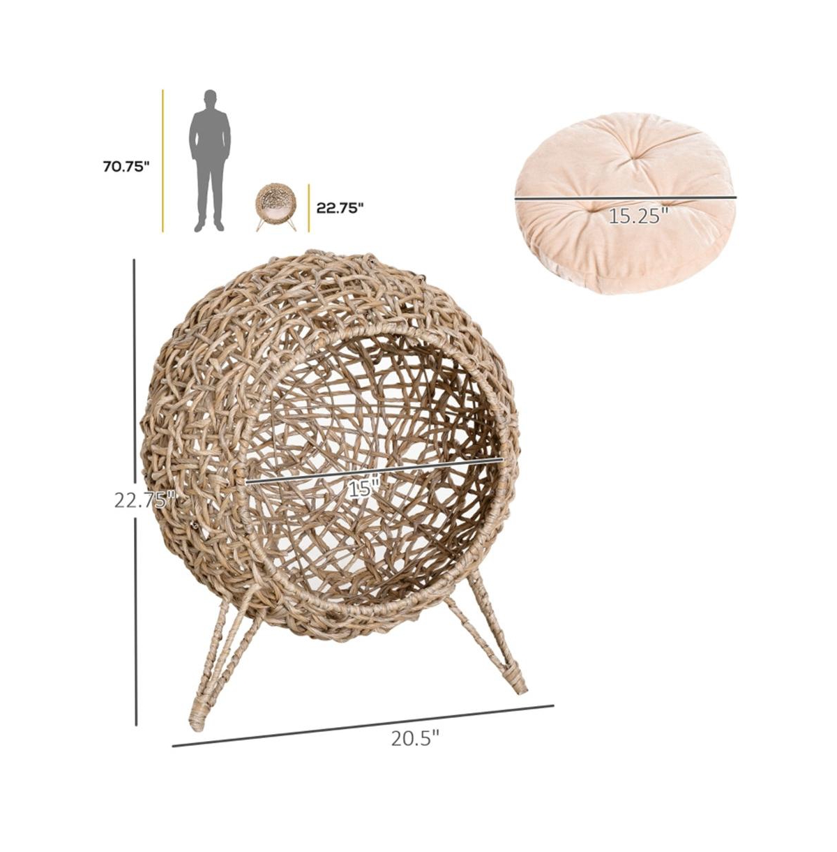 Slickblue Cat Bed/Cat House – Cozy and Stylish Cat Shelter - Beige