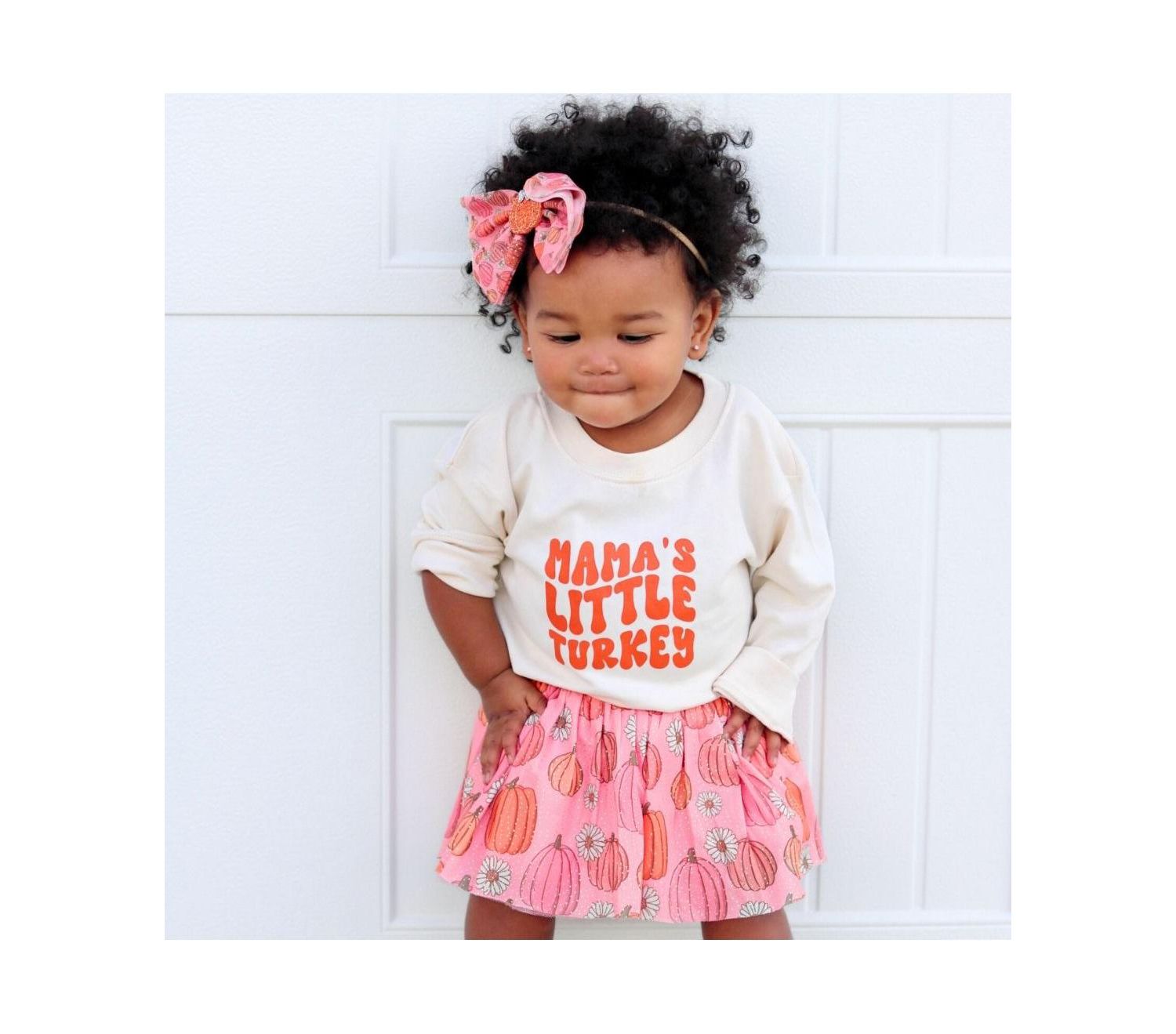 Baby Girls Baby Baby Mama's Turkey Thanksgiving Long Sleeve Romper