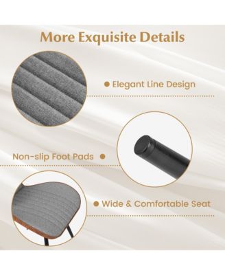 2 Set Armless Dining Chair w/ Curved Backrest U-shaped Seat & Non-slip Foot Pad