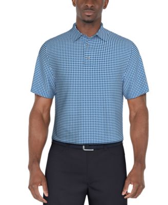 PGA TOUR - Men's Short Sleeve Geo Print Performance Polo Shirt