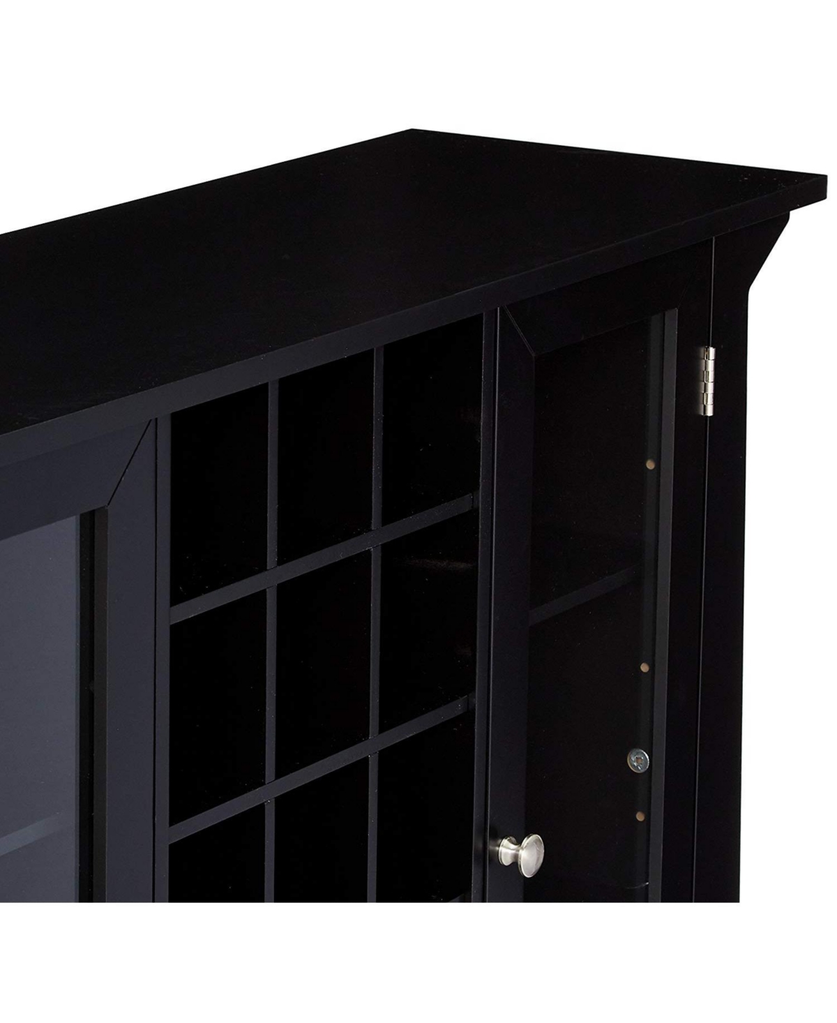 Kings Brand Furniture Matanuska Wood Buffet Bar Cabinet with Wine Storage - Black
