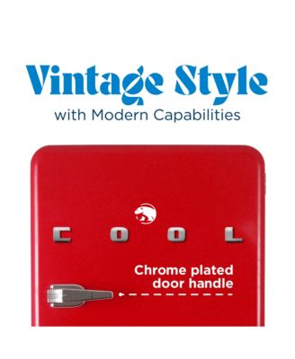 3.2 Cu. Ft. Refrigerator With Freezer, Vintage Style Refrigerator, With Slide-Out Glass Shelves & Tall Bottle Storage, Retro Fridge