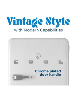 3.2 Cu. Ft. Refrigerator With Freezer, Vintage Style Refrigerator, With Slide-Out Glass Shelves & Tall Bottle Storage, Retro Fridge