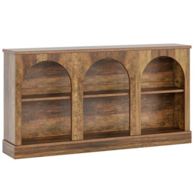 Farmhouse Console Table, 63-Inch Long Entryway Table with 3 Tier Storage, Wooden Rectangular Sofa Table Behind The Couch