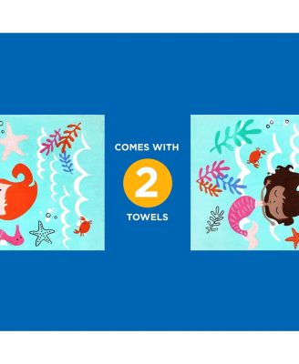 Printed Beach Towel Set - Oversized Beach Towel for Kids - Quick-Dry & Soft Cotton Towel with Printed Design - Luxury Towel for Swimming - 30" x 60", Magical Unicorn (2 Pack)