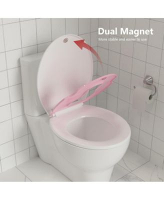 Built-In Toddler Seat Soft-Close Round Toilet Seat