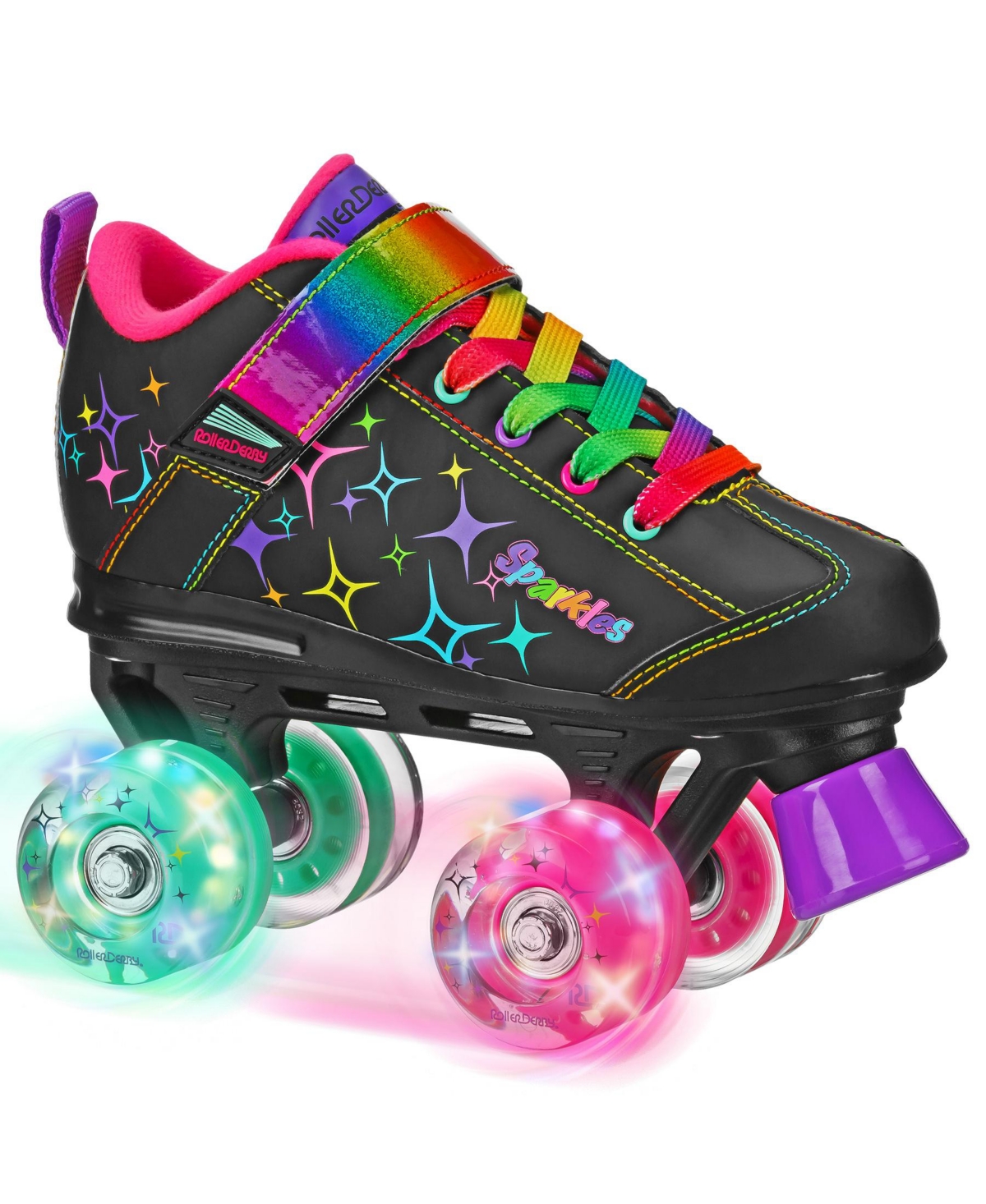 Roller Derby Sparkles Girl's Lighted Roller Skates -rainbow