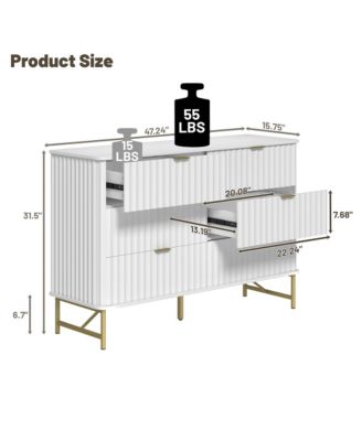 6-Drawer Dresser Chest with Metal Base